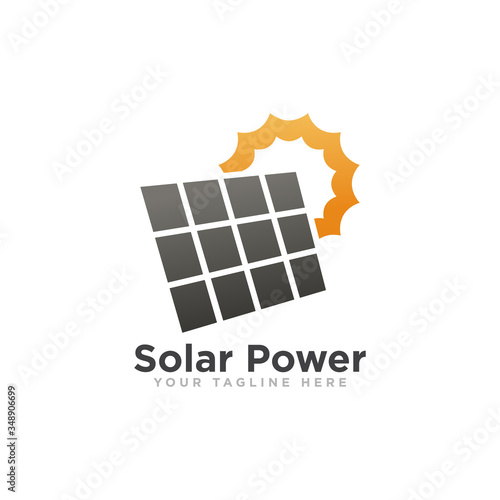 Solar Energy Logo Design Vector Illustration