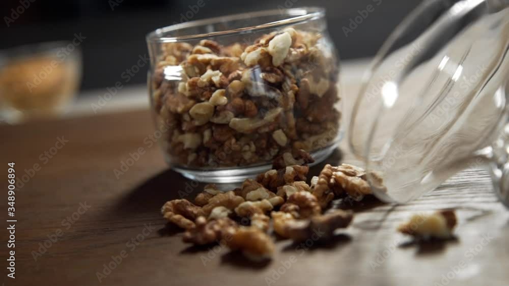 fryed walnuts at the kitchen table fryed walnuts at the kitchen table