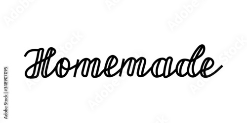 Homemade lettering emblem for your design. Handwritten hand drawn label for hand craft product and handicraft shop, bakery. Homemade, DIY, do it yourself concept.