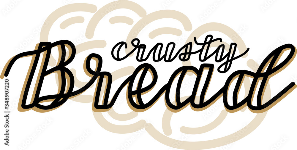 Homemade bread hand drawn lettering. Vector isolated.