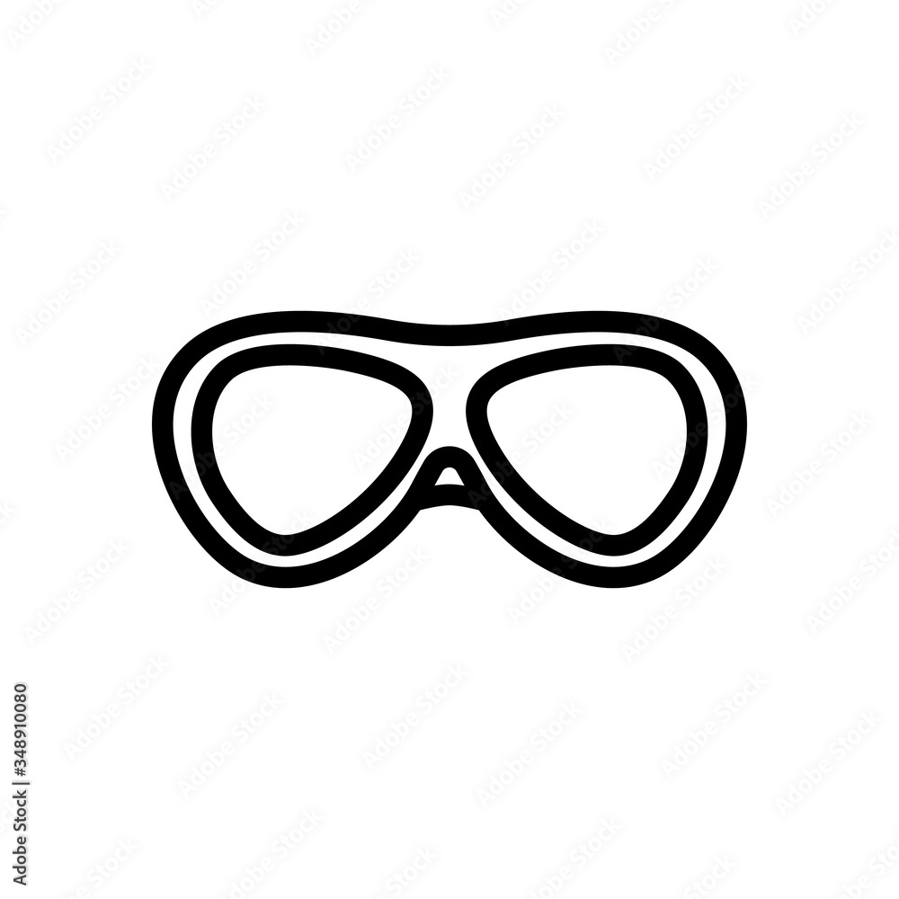 oval swimming training glasses icon vector. oval swimming training glasses sign. isolated contour symbol illustration