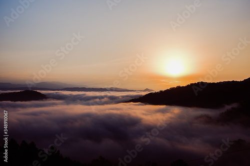 sunrise over the clouds