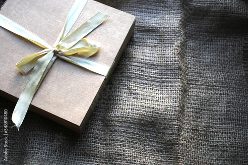Gift envelope on a piece of cloth