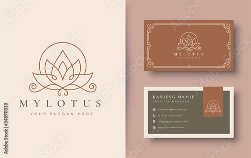 lotus flower logo and business card design