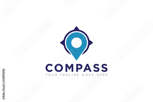 compass logo and travel navigation icon vector illustration