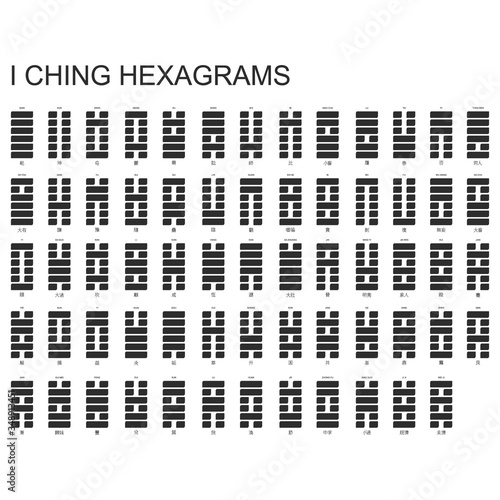 Vector symbols with I Ching Hexagrams
