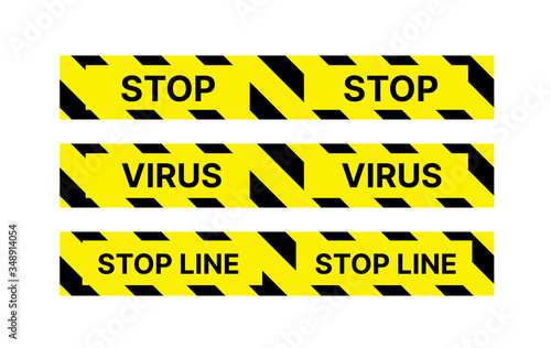 Restrictive stop marking tape pattern seamless line