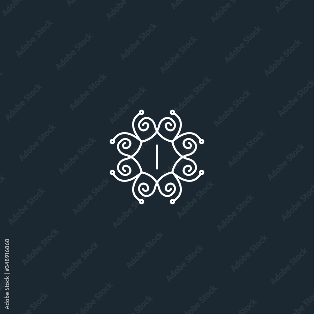 Fototapeta premium Letter I logo design. I monogram logo - vector