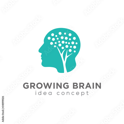 Brain logo. Brain icon. Brainstorm icon.Logo ideas. Brain vector. Concept Logo Design Template