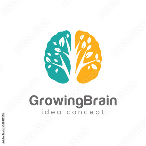 Brain logo. Brain icon. Brainstorm icon.Logo ideas. Brain vector. Concept Logo Design Template