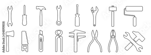 Working tools or instrument icon set