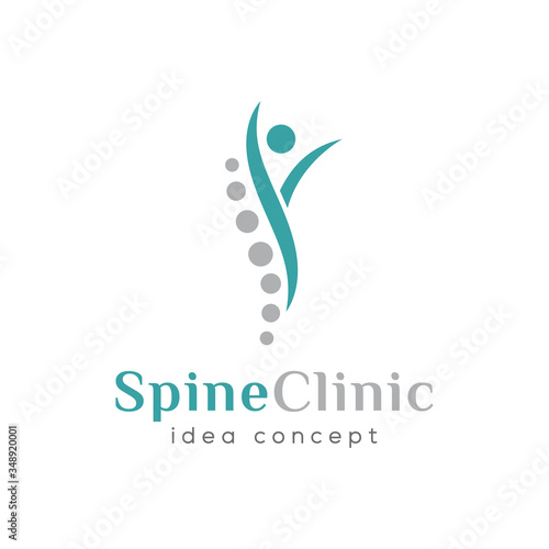 Spine Clinic, Chiropractic, Concept Logo Design Template