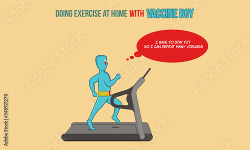 Wallpaper Mural Doing Exercise At Home. Illustration Vector. Torontodigital.ca