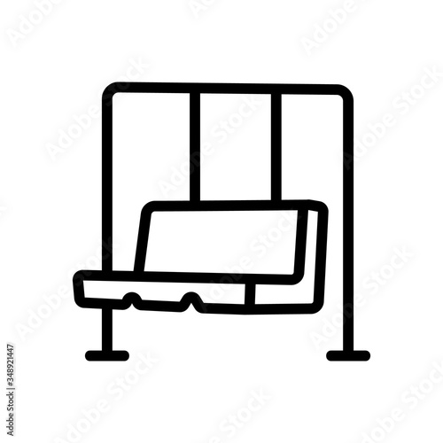 hanging swing in form of sofa icon vector. hanging swing in form of sofa sign. isolated contour symbol illustration