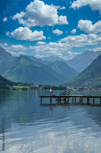 Impressions of Achensee - Achen Lake, alps mountains in Tirol, Austria