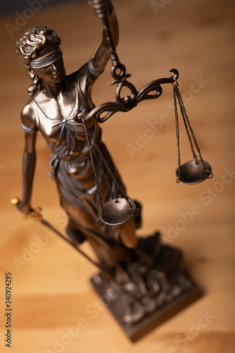 Legal and law concept statue of Lady Justice with scales of justice