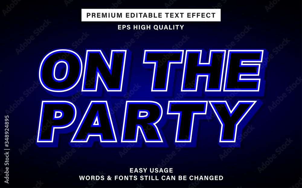 text effect - on the party text effect - on the party