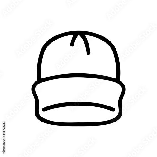 plain beanie with lapel icon vector. plain beanie with lapel sign. isolated contour symbol illustration