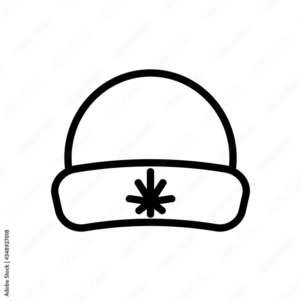 hat with snowflake in center icon vector. hat with snowflake in center sign. isolated contour symbol illustration hat with snowflake in center icon vector. hat with snowflake in center sign. isolated contour symbol illustration