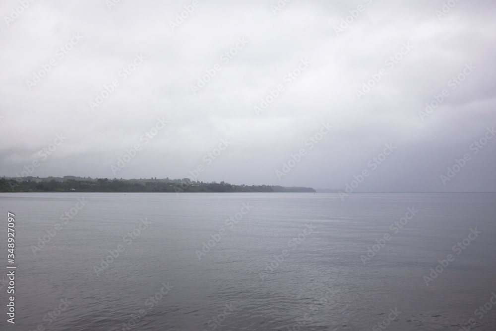 Lake Llanquihue during rainy day