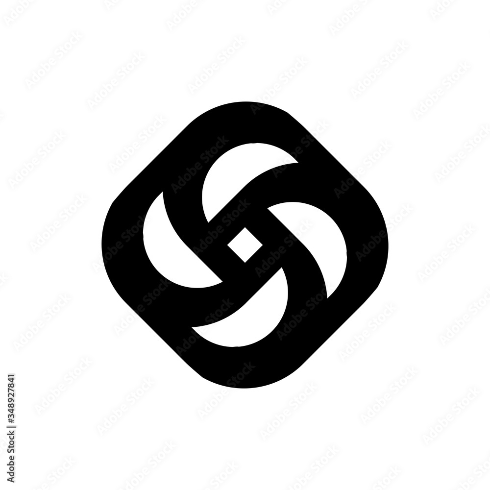 Square with Rotation Blade fan logo design vector Square with Rotation Blade fan logo design vector