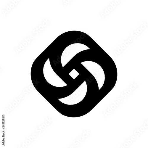 Square with Rotation Blade  fan logo design vector