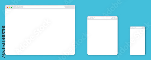 Browser window template set. Vector illustration