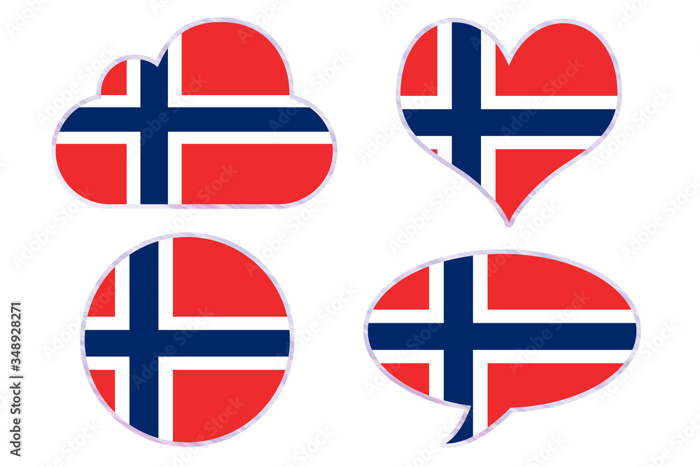 Obraz premium Norway flag in different shapes