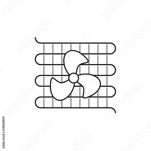 air conditioner coil on white background. icon, vector, illustration