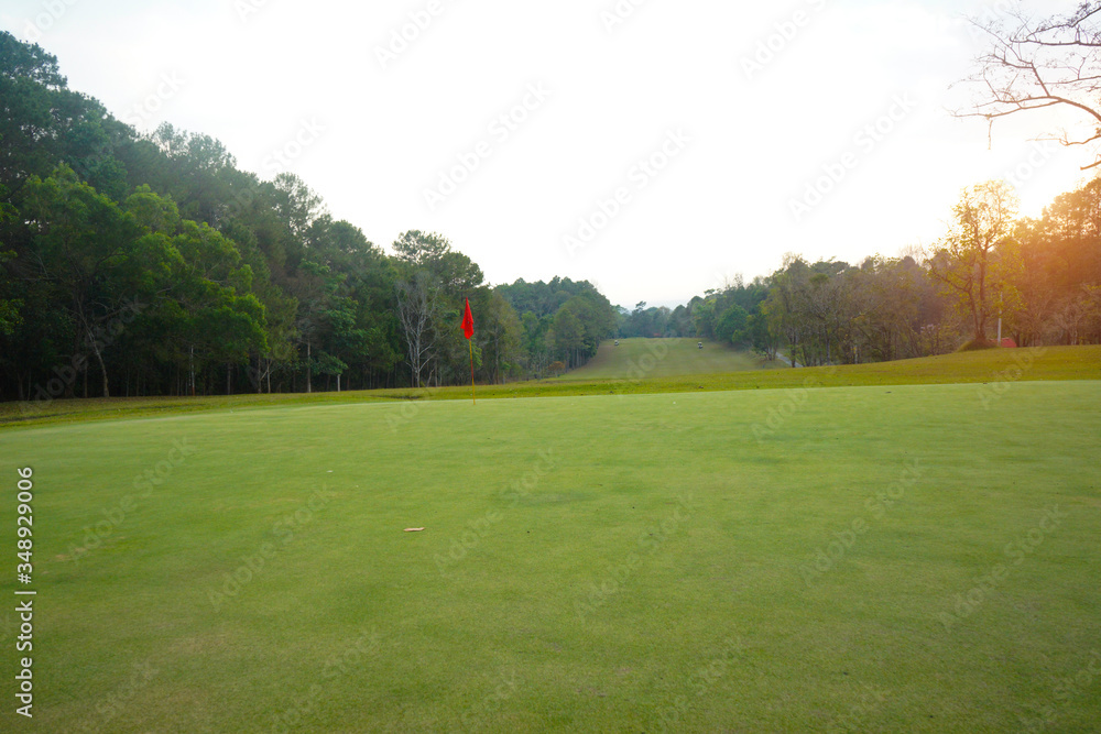Fototapeta premium Beautiful golf course in a sunny day.