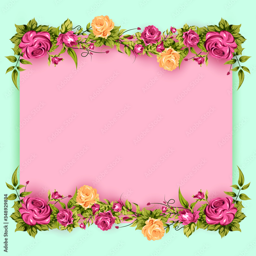 vector illustration of spring fresh flower in floral banner poster background