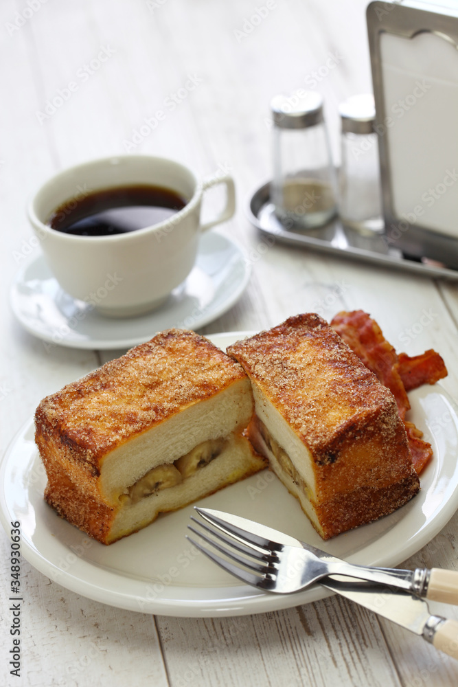 banana cinnamon french toast with bacon banana cinnamon french toast with bacon