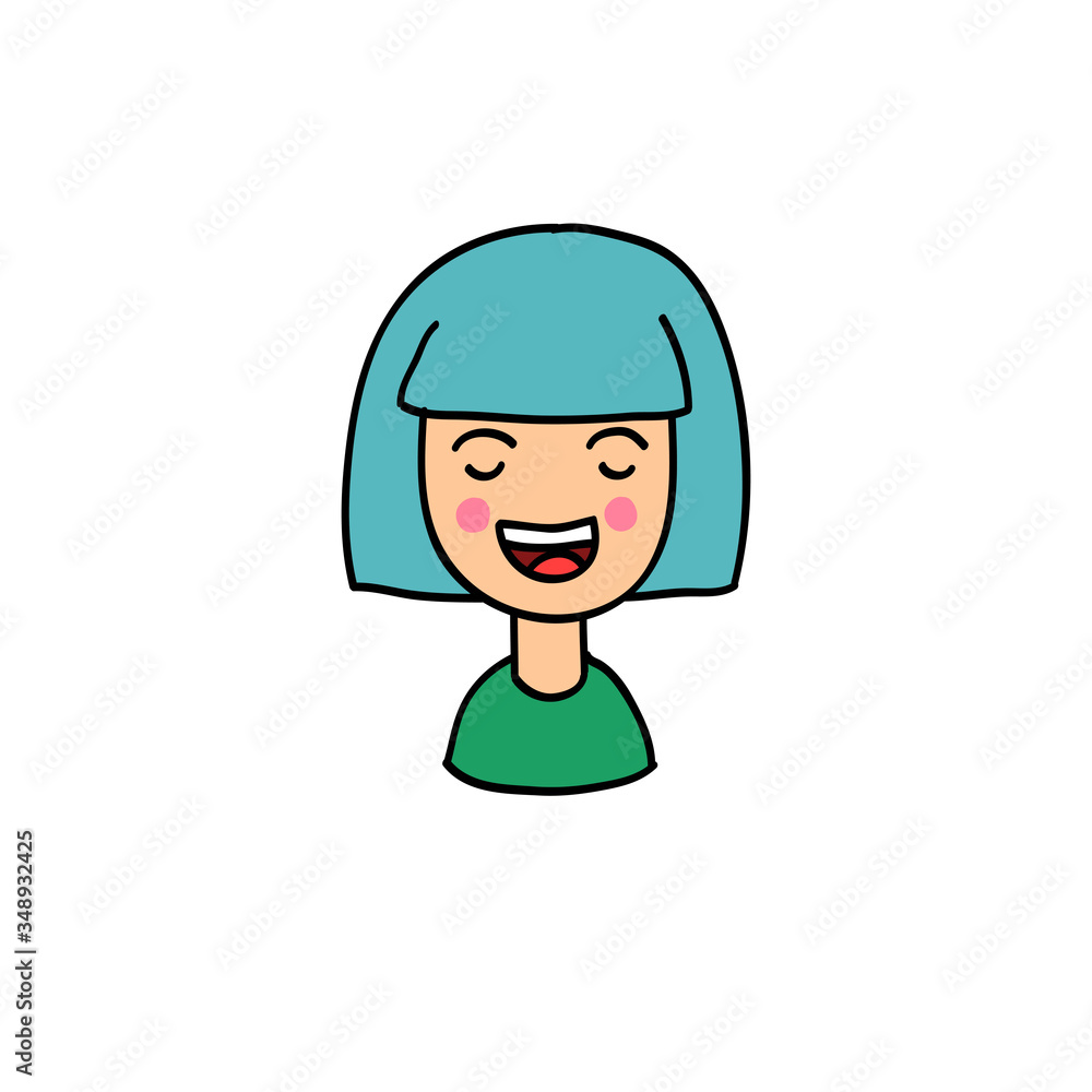 girl avatar doodle icon girl avatar doodle icon