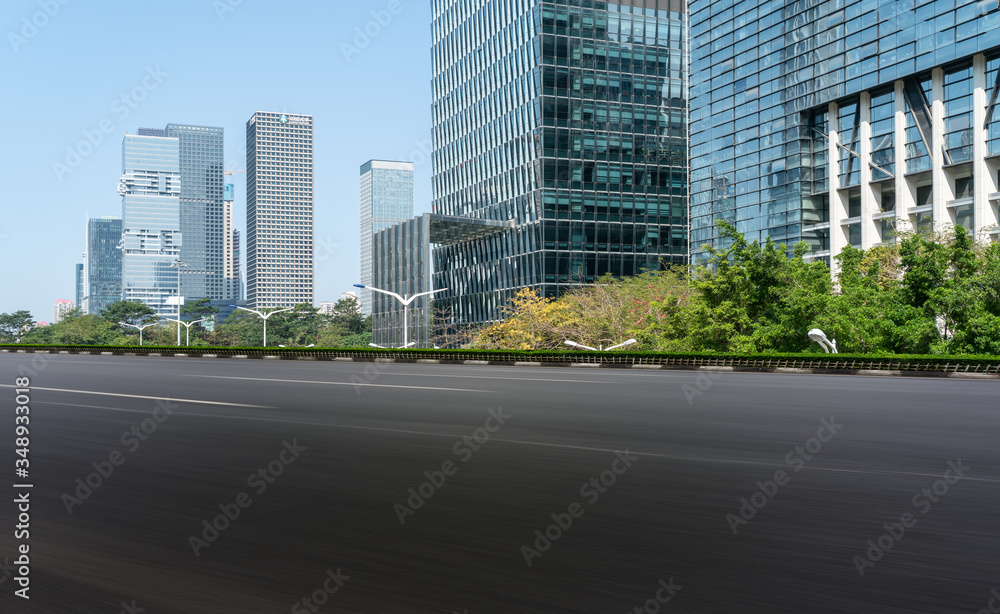 Skyscrapers and road ground in Shenzhen Skyscrapers and road ground in Shenzhen