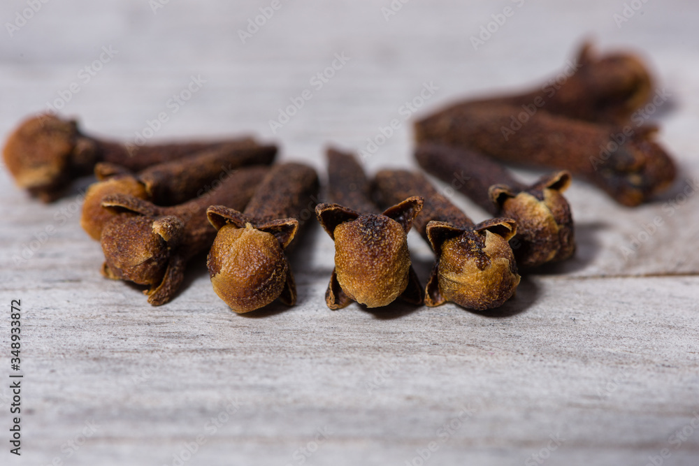 Close up on group of dried clove for cooking Close up on group of dried clove for cooking