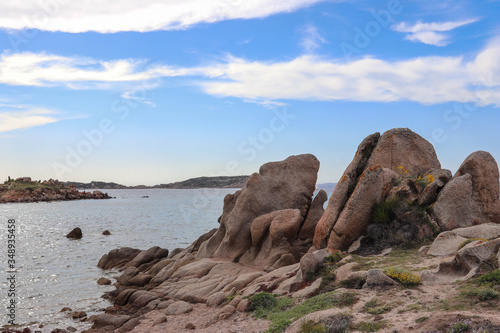 La Maddalena, Sardinia, Italy - Typical rocks characterize an island beach