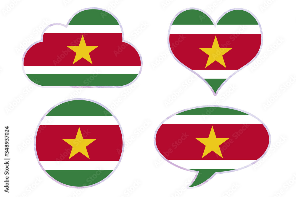 Suriname flag in different shapes Suriname flag in different shapes