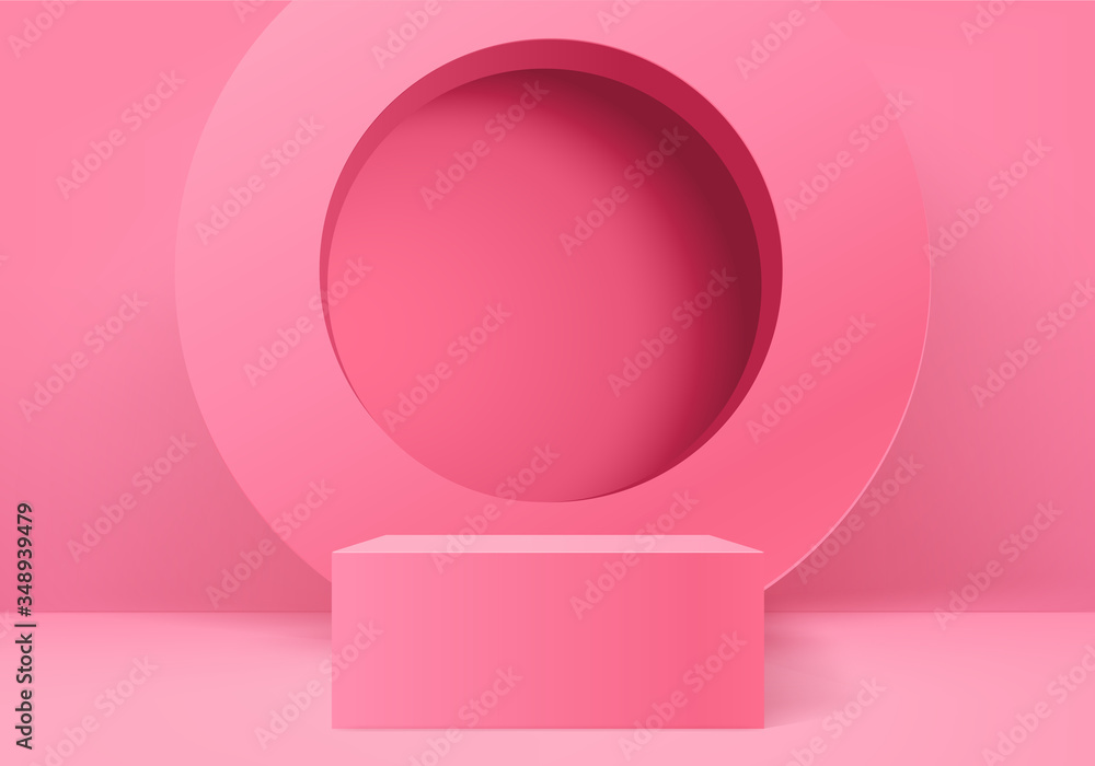Minimal Podium and scene with 3d render vector in abstract pink background composition, 3d illustration mock up scene geometry shape platform forms for product display. stage for awards in modern. Minimal Podium and scene with 3d render vector in abstract pink background composition, 3d illustration mock up scene geometry shape platform forms for product display. stage for awards in modern.