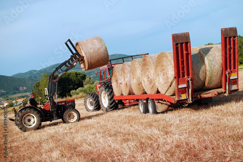 combine harvester working on a field