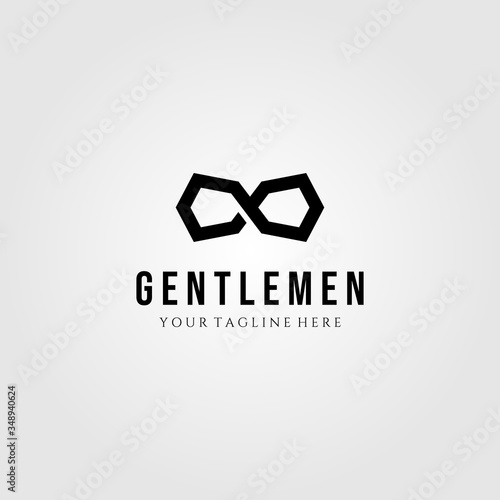 infinity bowtie logo vector gentlemen illustration design