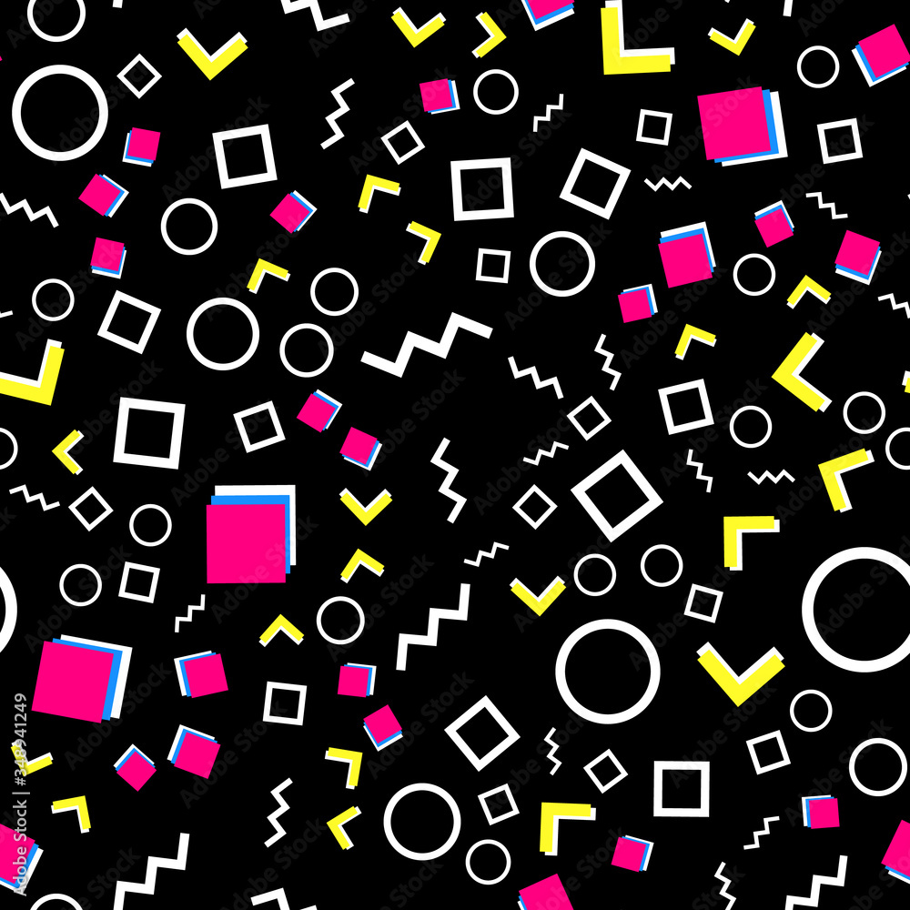 Doodle Fun Background. Memphis pattern. Vector
