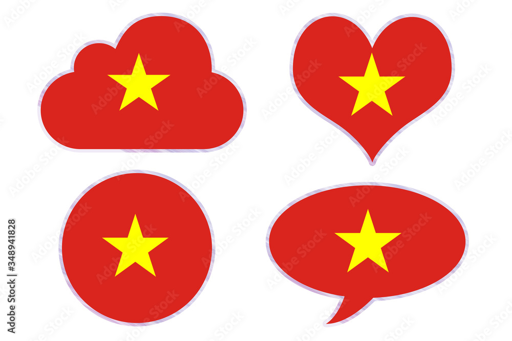 Vietnam flag in different shapes Vietnam flag in different shapes