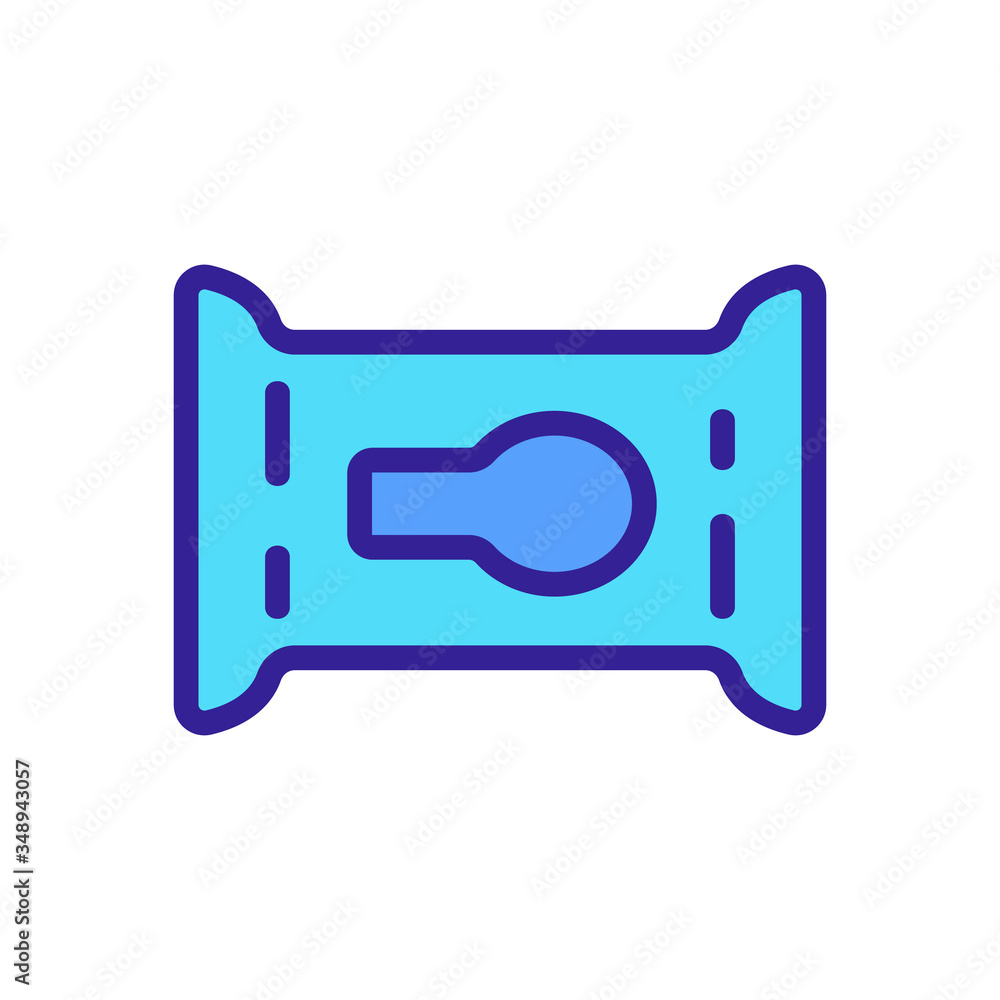 closed napkin bag icon vector. closed napkin bag sign. color symbol illustration