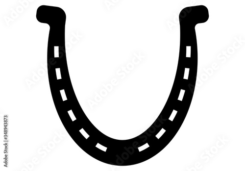 Símbolo negro de una herradura.