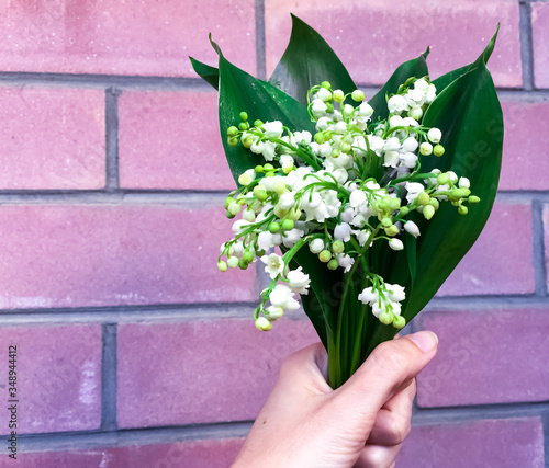 Bouquet of spring flowers lilys of the valley