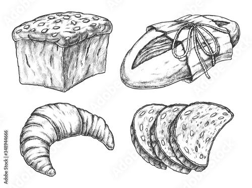 Isolated vector illustration of cereal food, bread