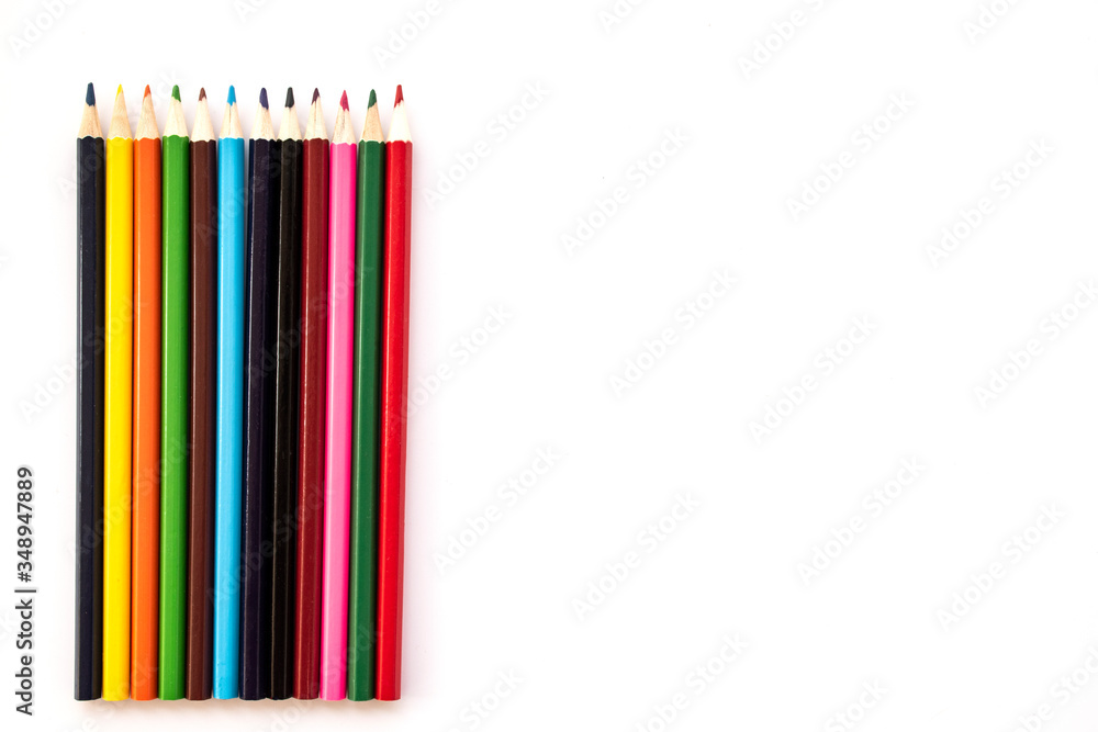 colored pencils on a white background colored pencils on a white background