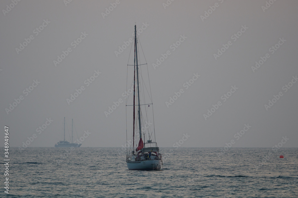 Yacht at sea