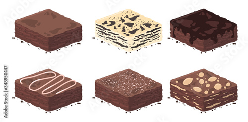 Collection of brownies in different flavor