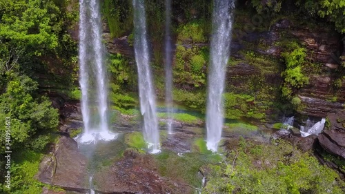 Aerial Waterfall with Drone in Colombia Jungle Cano Canoas (ID: 348950613)